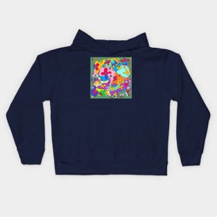 one line drawing, flower Kids Hoodie